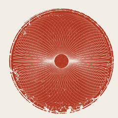 Minimalist design element . Grunge textured circle . Vector abstract shape.