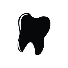Tooth Icon Black and White Vector Design for Health, Dental, and Logo. EPS 8 Editable Stroke
