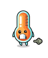 the illustration of the thermometer cartoon doing fart