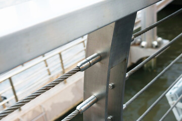 Stainless steel wire rope cable railing.