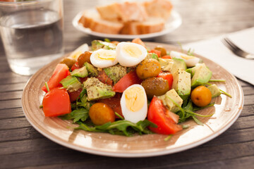 delicious healthy fresh vegetable salad for breakfast