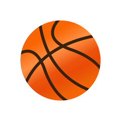 Orange color basketball with black line flat icon. Simple editable vector illustration usable for web and print items