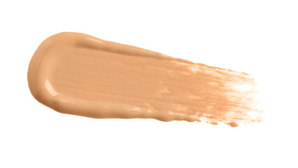 Smear of liquid skin foundation isolated on white, top view
