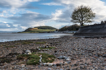Ormond Hill and wood Hill seen from the beach at Avoch