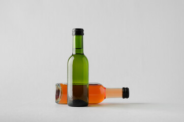 Wine Quarter / Mini Bottle Mock-Up - Two Bottles
