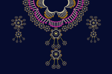 Flower necklace ethnic pattern