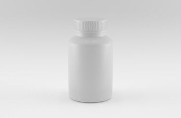 White plastic bottle with white background