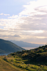 sunset in the mountains