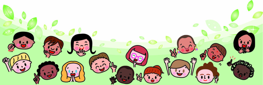 世界の子供達の笑顔と森