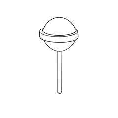 Simple art illustration of chupa chups - lollipop with black lines