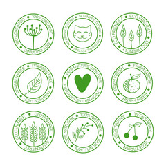 Stamps for organic products.