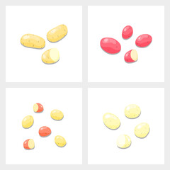 Different potato varieties set.