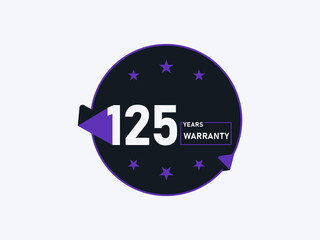 125 years warranty icon isolated on white background