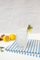 fresh ginger ale with lemon