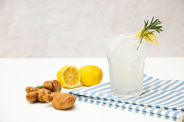 fresh ginger ale with lemon