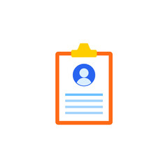 CV Resume icon design vector illustration. Resume Glyph Vector Icon. Curriculum vitae icon. Personal information symbol. Portfolio, Contract sign. Job interview form illustration, sign for hr business