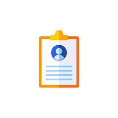 CV Resume icon design vector illustration. Resume Glyph Vector Icon. Curriculum vitae icon. Personal information symbol. Portfolio, Contract sign. Job interview form illustration, sign for hr business