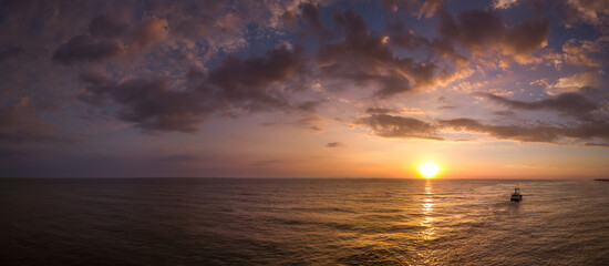 sunset over the sea