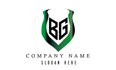 BG shield latter logo design