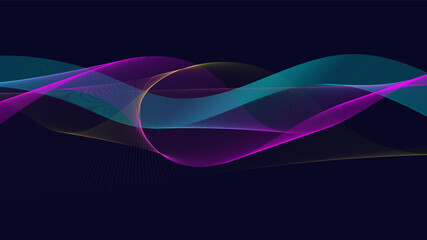 Futuristic colorful background. Backdrop with lines and waves.