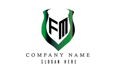 FM shield latter logo design