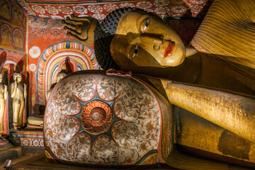 5th Century Dambulla Cave Temple And Statues In Dambulla, Sri Lanka. The Largest Cave Temple...
