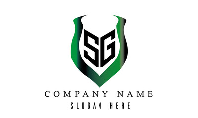 SG shield latter logo design
