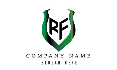 RF  shield latter logo design