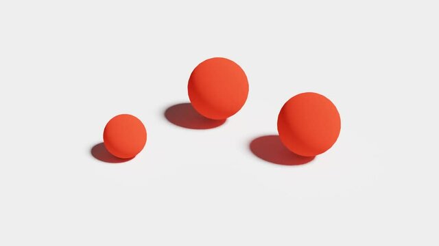 red soft bouncing ball on white plane animation