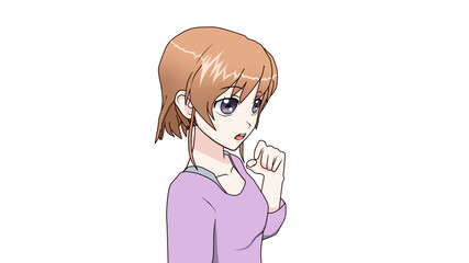 女学生　タイプA  私服  右向き-9