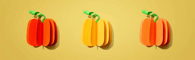Paper craft autumn pumpkins