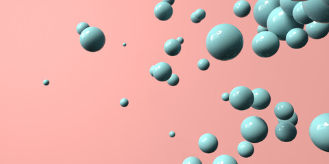 3D render of different size of spheres