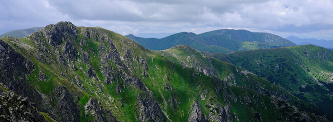 Fototapeta na wymiar Low Tatras beautiful mountains panorama, Slovakia