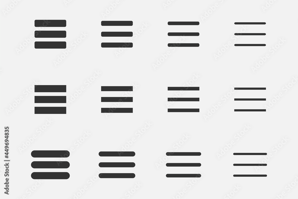Poster line icon vector element design. set interface menu symbol. list icons outline style.
