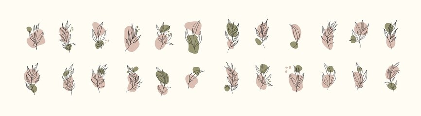 Abstract one line art flower. Minimal art flower on geometric shapes backgroud. Modern black and white illustration. Elegant continuous line drawing.