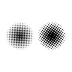 Circle halftone template black vector. Round dotted half tone.
