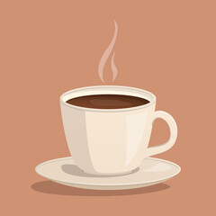 A cup of fresh coffee. Vector illustration. Decorative design for cafeteria, banners, postcards, posters