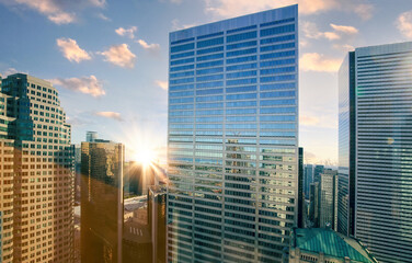 Scenic Toronto financial district skyline and modern architecture skyline.