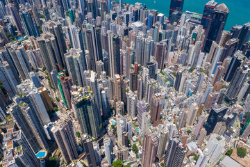 Top view of hong Kong city