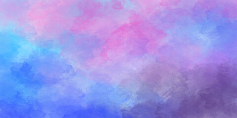 beautiful bright blue magenta mixed art background with paint spots and gradient