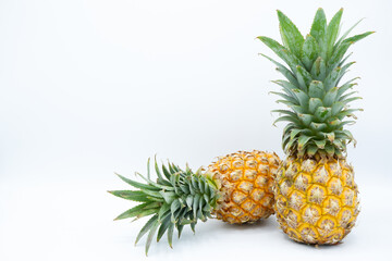 pineapple on White background , Set up , Lay down
