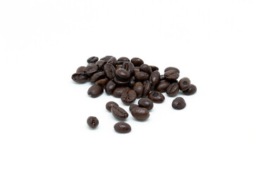 Coffee Beans isolated on white background area for copy space