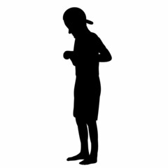 black silhouette boy vector, isolated