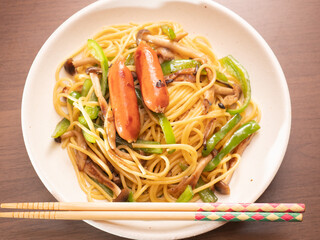 お箸で食べる和風パスタ