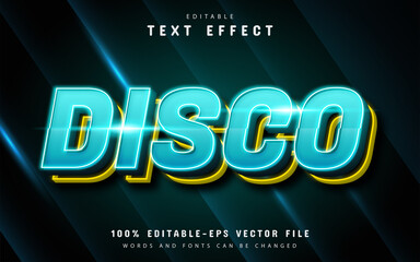 Obraz premium Disco text, editable 3d text effect