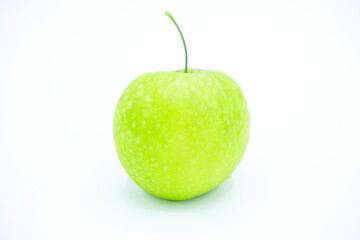 Green apple on white background