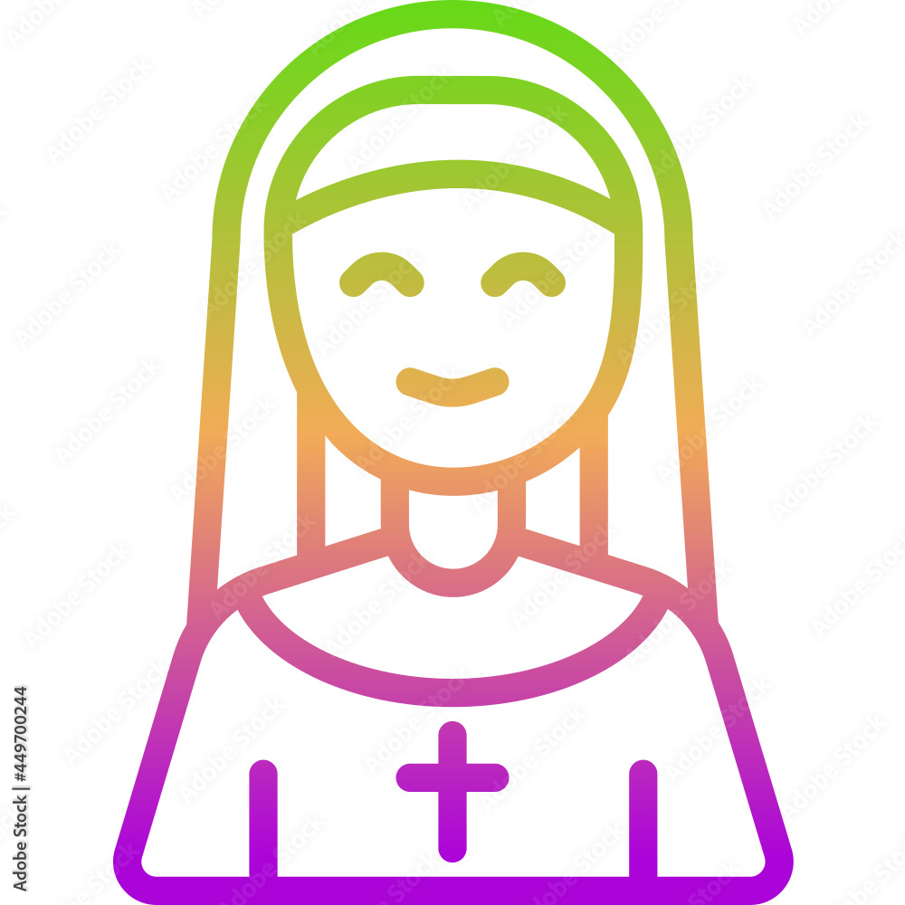 Sticker nun gradient icon