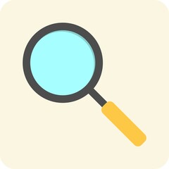 Magnifier Flat Round Vector Icon Design