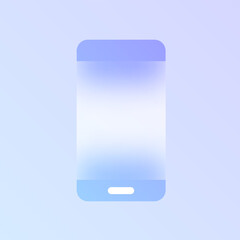 smartphone glass morphism trendy style icon. smartphone transparent glass vector icon with blur and purple gradient. for web and ui design, mobile apps and promo business polygraphy
