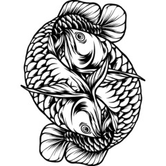 Battle Arowana Fish Silhouette
